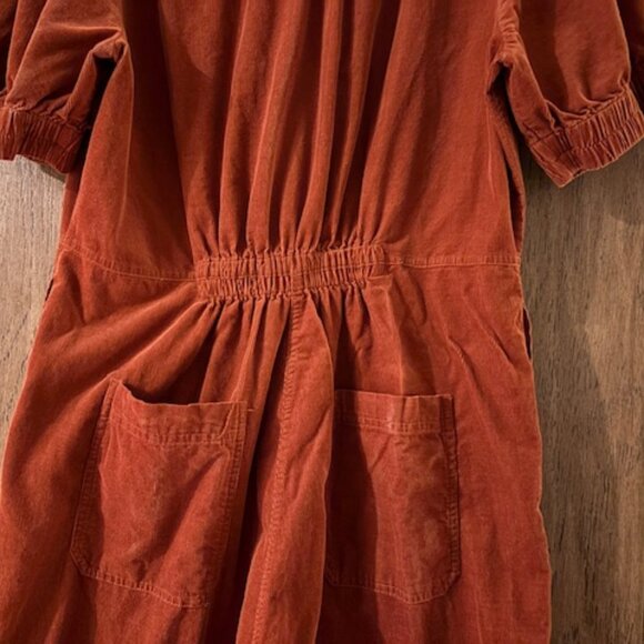 Madewell Burnt Orange Corduroy Short Sleeve Ankle Length Jumpsuit 14 - Picture 7 of 7
